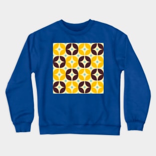 Geometric Pattern: Stylised Flower: Brown/Yellow Crewneck Sweatshirt